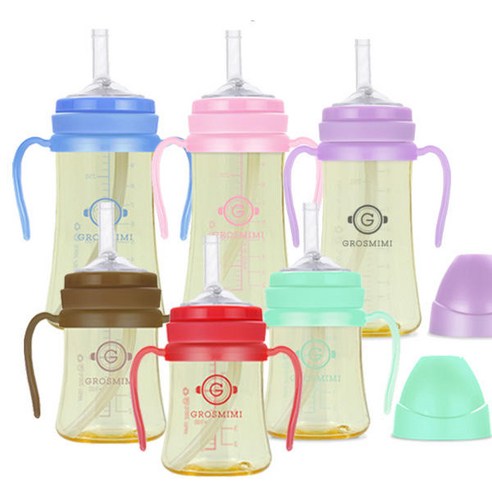 그로미미 PPSU 빨대컵 200ml, 레드, 1개