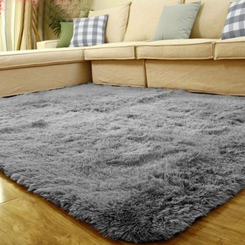 침실 바닥 매트 푹신한 미끄럼 방지 얽히고 설킨 지역 러그 라운지 발코니 낮잠 쿠션 카펫, 회색, 100% 폴리 에스터