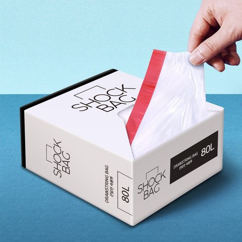 새니피아 끈달린 쇽봉투 80L 70매 2개입 쓰레기 재활용 분리수거 비닐봉투 대형 투명 비닐봉지