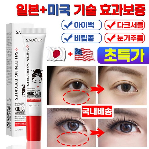 [국내배송] 일본 2+2/1+1/1 눈밑 꺼짐 아이 크림 아이백 다크서클 눈밑 지방 눈가 미간 주름 제거 콜라겐 아이 세럼 포장증정, 2개, 20g