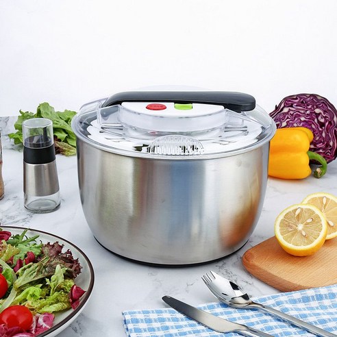 KORELAN 야채 탈수기 다목적 대용량 20*24*18cm, 디럭스 에디션+8가지 야채 절단 액세서리