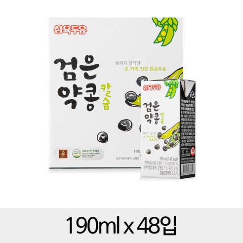 삼육두유 검은약콩칼슘 190mlx48입, 190ml, 48개