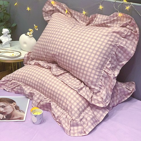 smy북유럽 스타일 베개 일대일 가정용 면화 싱글 베개 순수 코튼 더블 베개 라이너, 색깔2, 48Cmx74cm