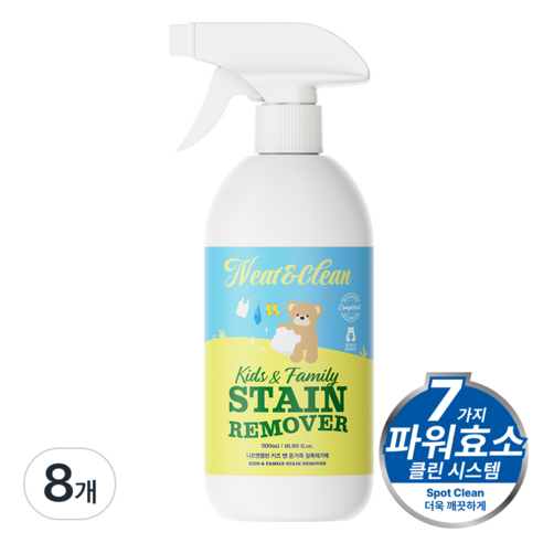 니트앤클린 키즈 앤 온가족 얼룩제거제, 8개, 500ml