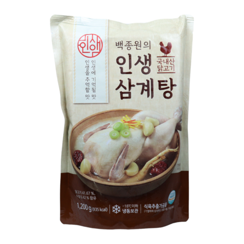 [홈쇼핑] [당일출고] 백종원 인생삼계탕, 1.2kg, 2개