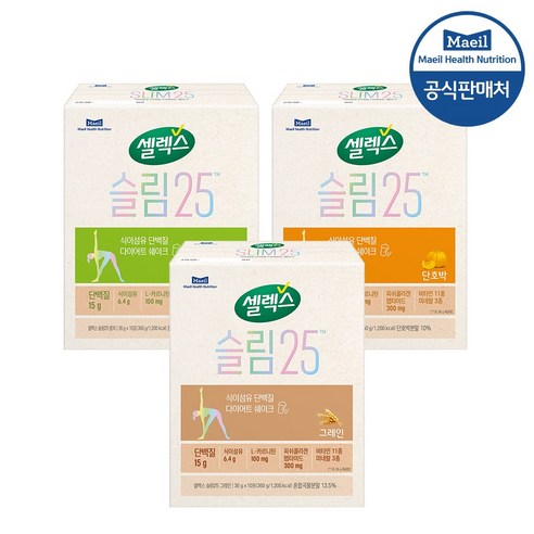 셀렉스 슬림25 3종 1개입 그레인/말차/단호박, 그레인