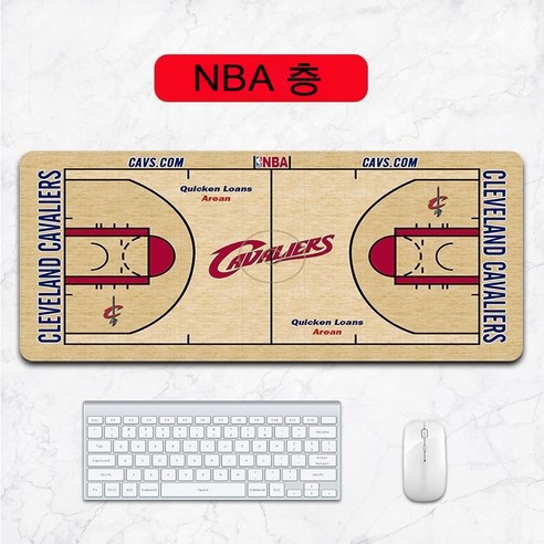 NBA 구장 마루 마우스 키보드 패드 테이블 매트 mousepad 마우스 패드 테이블 매트 자물쇠 사이드 미끄럼 방지, 300*800*4mm, NBA 필드 3