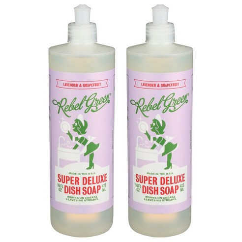 리벨그린 수퍼 딜럭스 주방세제 라벤더 & 자몽 향, 473ml, 2개