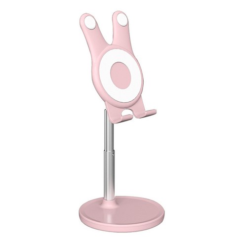 폰 태블릿 거치대 생방송 인강 게으름뱅이 접이식 멀티 캐릭터 폰 거치대, 핑크