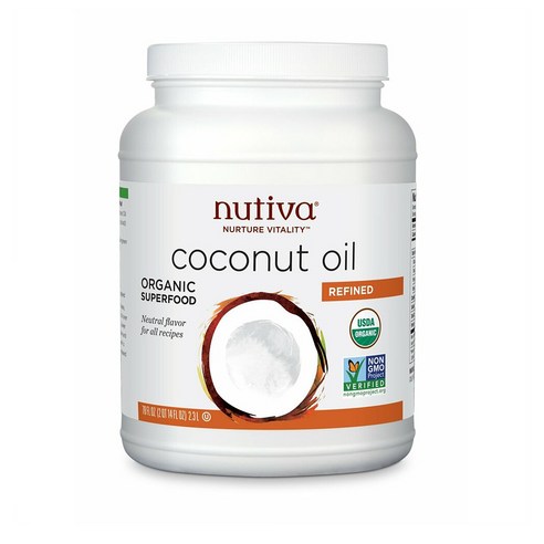 뉴비타 Nutiva Organic Coconut Oil Refined 정제된 코코넛 오일 23 fl oz(680 ml), 680ml, 2개 정제코코넛오일