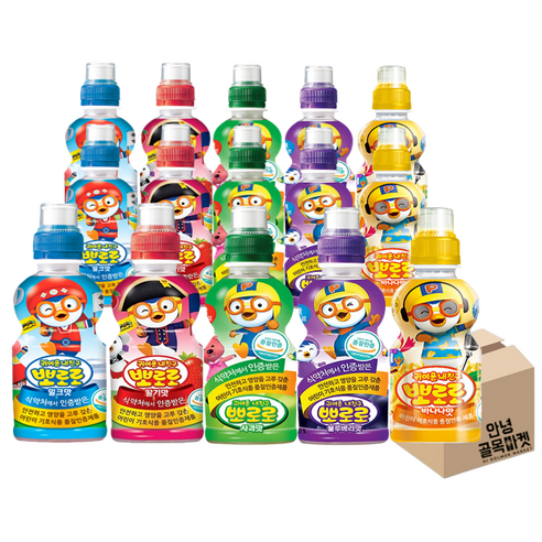 뽀로로5종 밀크3개+딸기3개+블루베리3개+사과3개+바나나3개, 1세트