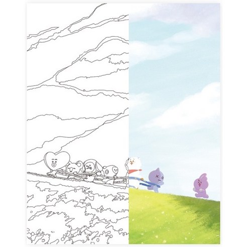 아이러브페인팅 BT21 DIY PAINTING__40 x 50 cm, PICNIC, 1개