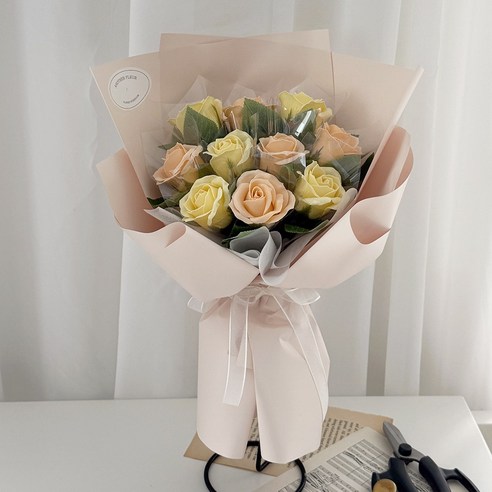 어나더플레르 장미 용돈 꽃다발+쇼핑백, 오렌지