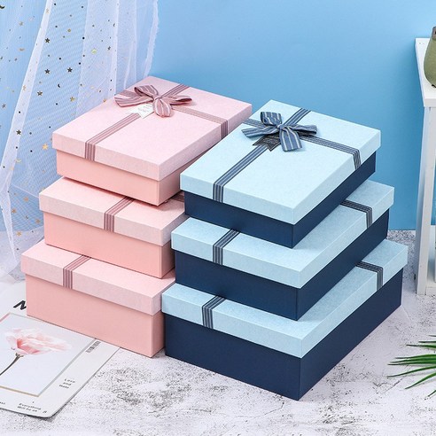 새로운 선물 상자 절묘 결혼식 어 버전 선물 상자 세 조각 세트 상자 생일 선물 상자, 대, 중, 소 2색 혼합 세트, C61307-119T