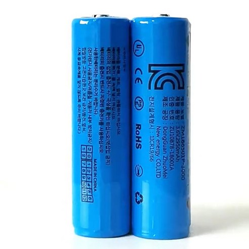 마리수 18650 리튬이온 배터리 3000mAh 충전형 충전식 건전지 보호회로 충전지, 1개, 2개입