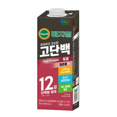 정식품 고단백두유 베지밀, 950ml, 12개