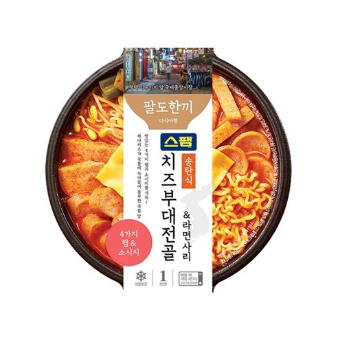 팔도한끼 송탄식 스팸치즈부대전골 라면사리 354g x 12개