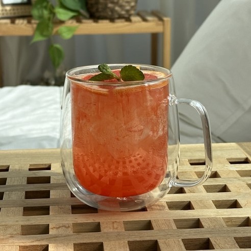 와블리스 더블월 글라스 내열강화 이중유리 컵 머그 커피잔 400ml