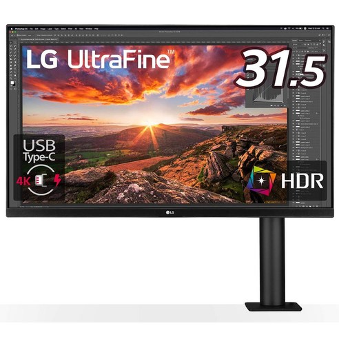 LG 32UN880-B 31.5 4K HDR IPS USB Type-C HDMI 2 DP FreeSync 인체 공학 스탠드 모니터 디스플레이 인치 비 광택 × 스피커