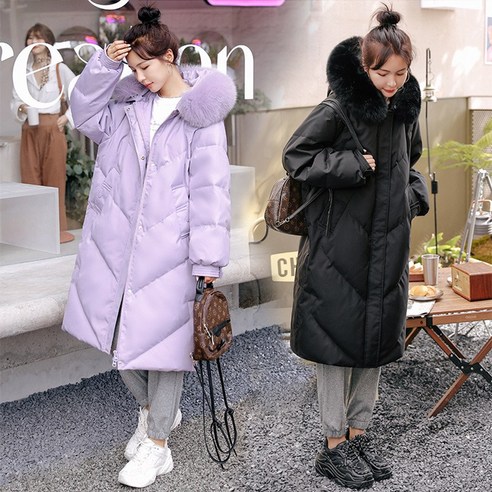새로운 스타일 통통한 Mm 느슨한 두꺼운 대형 자켓 여성 진 통통한 플러스 중간 길이 한국 스타일 겨울 의류