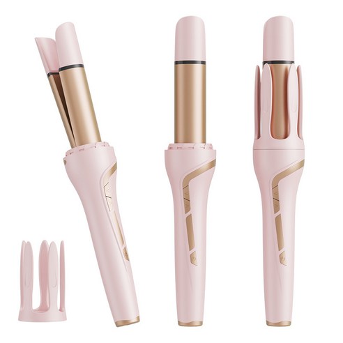 PYHO 2in1 전자동고데기 매직기 32mm 4단계 조절 오토 헤어 웨이브, 핑크