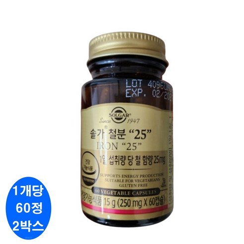 솔가 철분25 60캡슐, 2박스, 2개