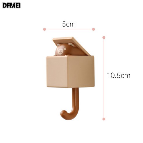 DFMEI 문뒤걸이 옷걸이 귀요미 끈끈이 아이디어 다람쥐걸이 벽걸이 벽걸이 현관 수납 열쇠걸이, 불곰