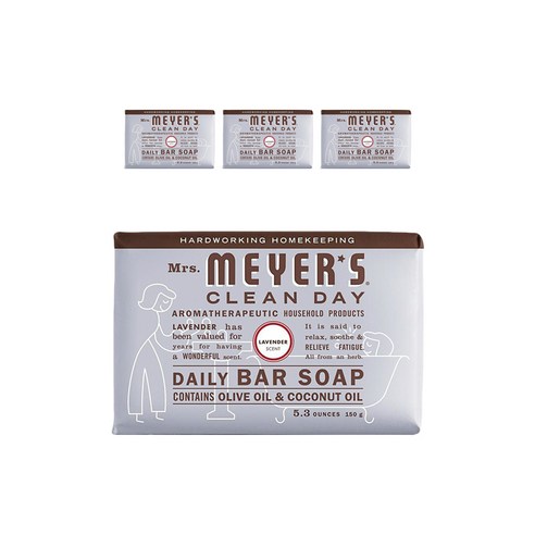 미세스메이어스클린데이 데일리 바 솝, 150g, 4개, LAVENDER