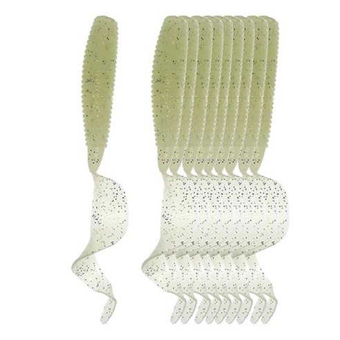 낚시 미끼 Grub Worm Lures Luminous Artificial 패들 꼬리베이스 송어 Walleye 미끼 낚시 장비 낚시 Grub Lure 플라스틱 크랭크, 시안, 8.5cm
