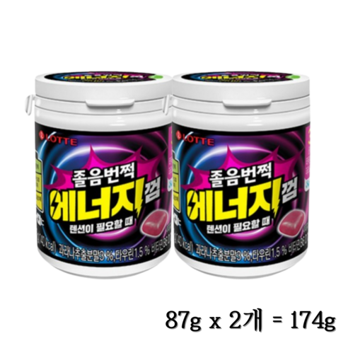 롯데웰푸드 졸음번쩍 에너지껌, 87g, 6개