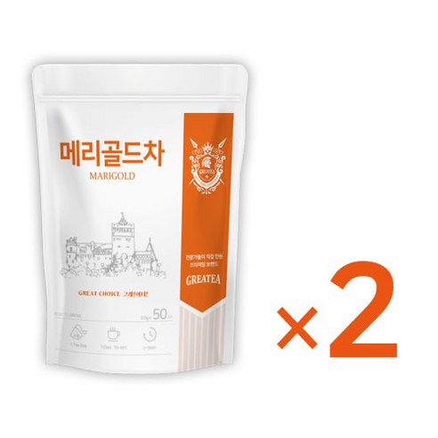 그래이티 저온로스팅 메리골드차 삼각티백, 2개, 50개입, 0.5g