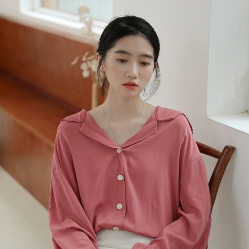 SU 이른 봄과 가을 새로운 해군 칼라 긴팔 셔츠 여성의 디자인 감각 틈새 한국어 스타일 프랑스어 스타일 세련된 인치 셔츠