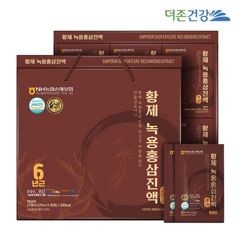 명절선물 설날선물 황제 녹용홍삼진액 100% 고농축 대용량 60ml x 30포 1800ml 1박스 인삼 홍삼차 고농축 농축액 파우치 엑기스 대량주문 효도선물 조부모선물 선물세트