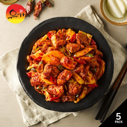 유가네 닭갈비 600g x 5팩 + 볶음밥 210g x 5팩 + 쫄면 2팩 + 치즈 27g 2팩 Best Top5