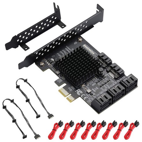 노 브랜드 8 포트 PCIe SATA 카드 III 6G 하드 드라이브용 X1 비 RAID 컨트롤러 카드, 200001097