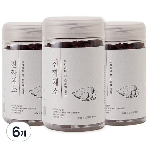 진짜채소 강아지 노즈워크 야채 간식 져키 180g, 6개, 고구마&유산균