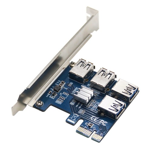 노 브랜드 PCI-E-PCI-E 어댑터 1-4 PCI-E X1-PCI-E X16 라이저 카드 USB 3.0 허브 Bitcoin BTC Miner Mining