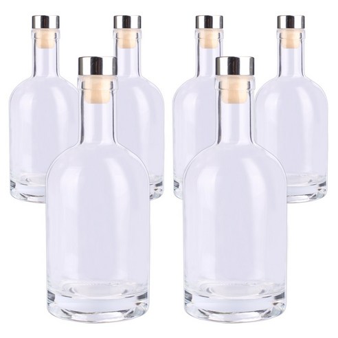 가인글로벌 위스키375 유리병 주류병 더치병 담금주 술병, T형마개(실버), 6개, 375ml
