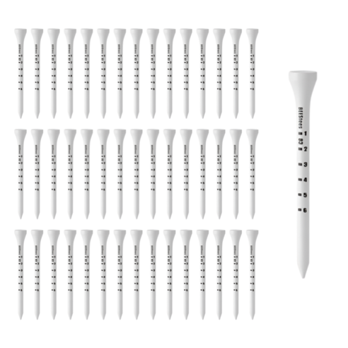 프리존골프 골프티 나무티 눈금 화이트 45p 83mm, 45개