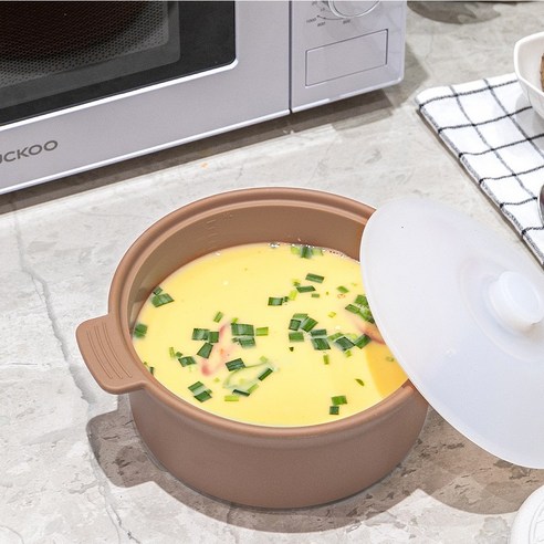 소노리떼 실리콘 계란찜기 대형 1300ml, 아몬드브라운, 1개