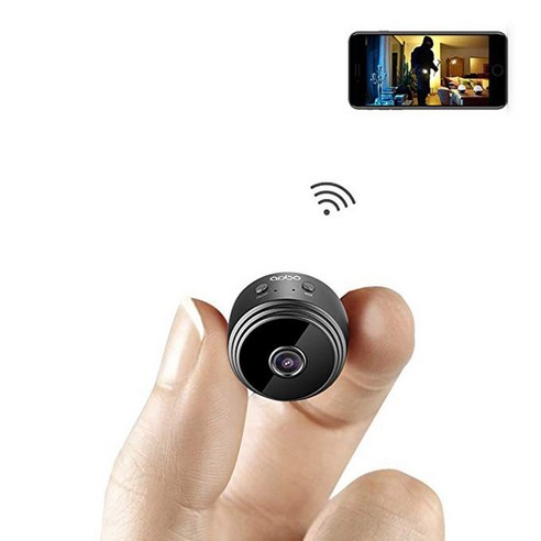 TEFETER WIFI 미니 카메라 홈 카메라 야간에 사용 가능 웹캠, 검정
