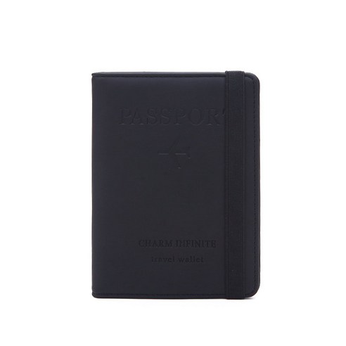 여권케이스 A 안티스키밍 RFID 여권지갑 해킹방지 여권가방 커버 3사이즈 8색상, 여권케이스A, 검정, 1개