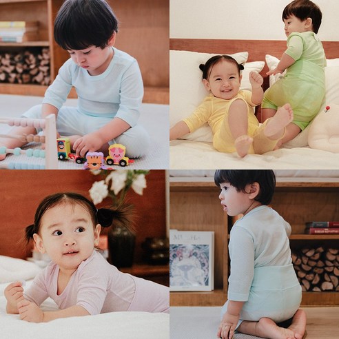 큐비앤맘 소프트 메쉬 7부 배앓이방지 내의 봄내의 얇은내복 배앓이내복