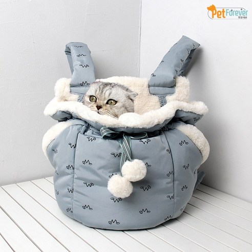 포근한 행복을 담는 공간, 펫포에버 실키 워머 이동가방 블루