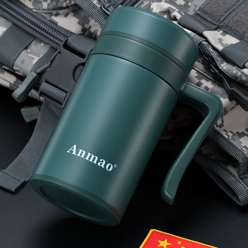 ZZJJC 아이디어 보온병 아이디어 텀블러 아웃도어 보온병, 녹색, 450ml