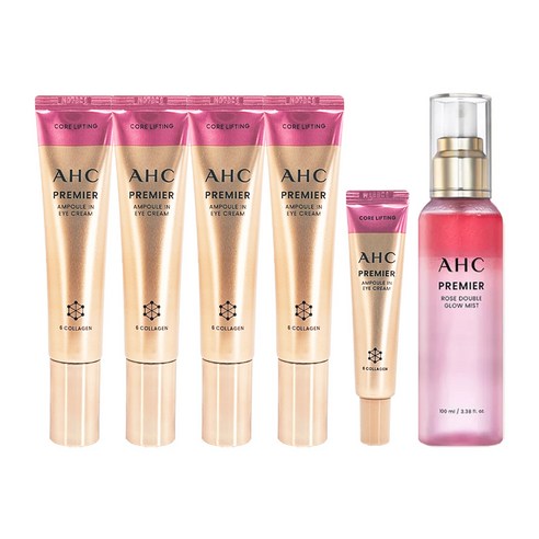 AHC 홈쇼핑 최신상 AHC 아이크림 시즌 12 프리미어 앰플인 40ml 4개+12ml+로즈미스트, AHC 아이크림 시즌12