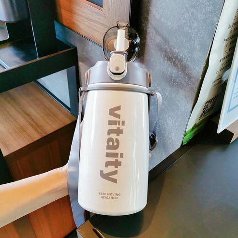 smy대용량 보온병 컵 여행 주전자 야외 휴대용 컵 간단한 야외 1000Ml 여성 학생 기숙사 컵, 색깔9, 하나