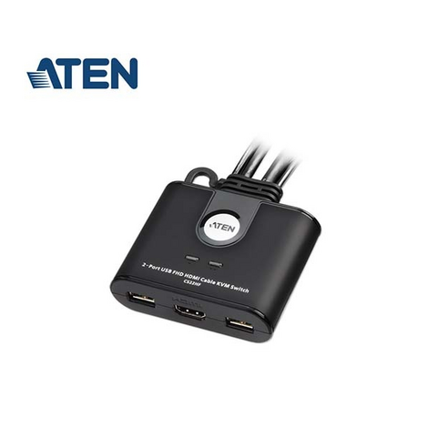 ATEN - CS22HF 2-Port USB HDMI KVM Switch [KVM스위치/2:1/USB/케이블일체형]