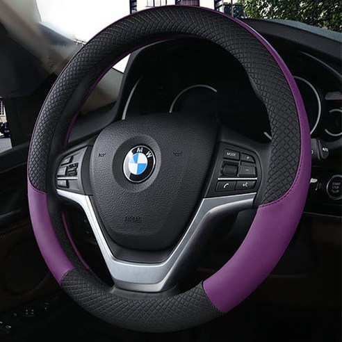 소울랜드 퀄팅 차량용 핸들커버, 프리미엄 퍼플