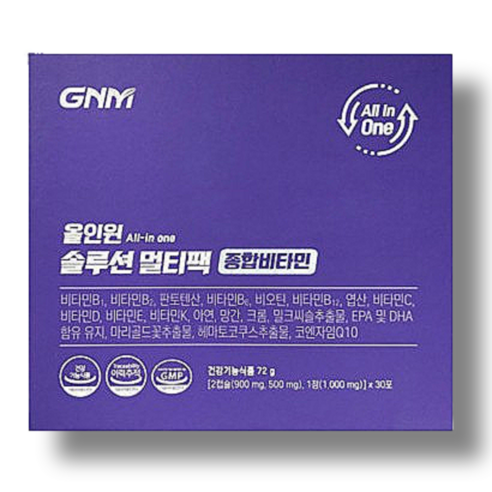 GNM 올인원 솔루션 멀티팩 종합비타민, 72g, 1개